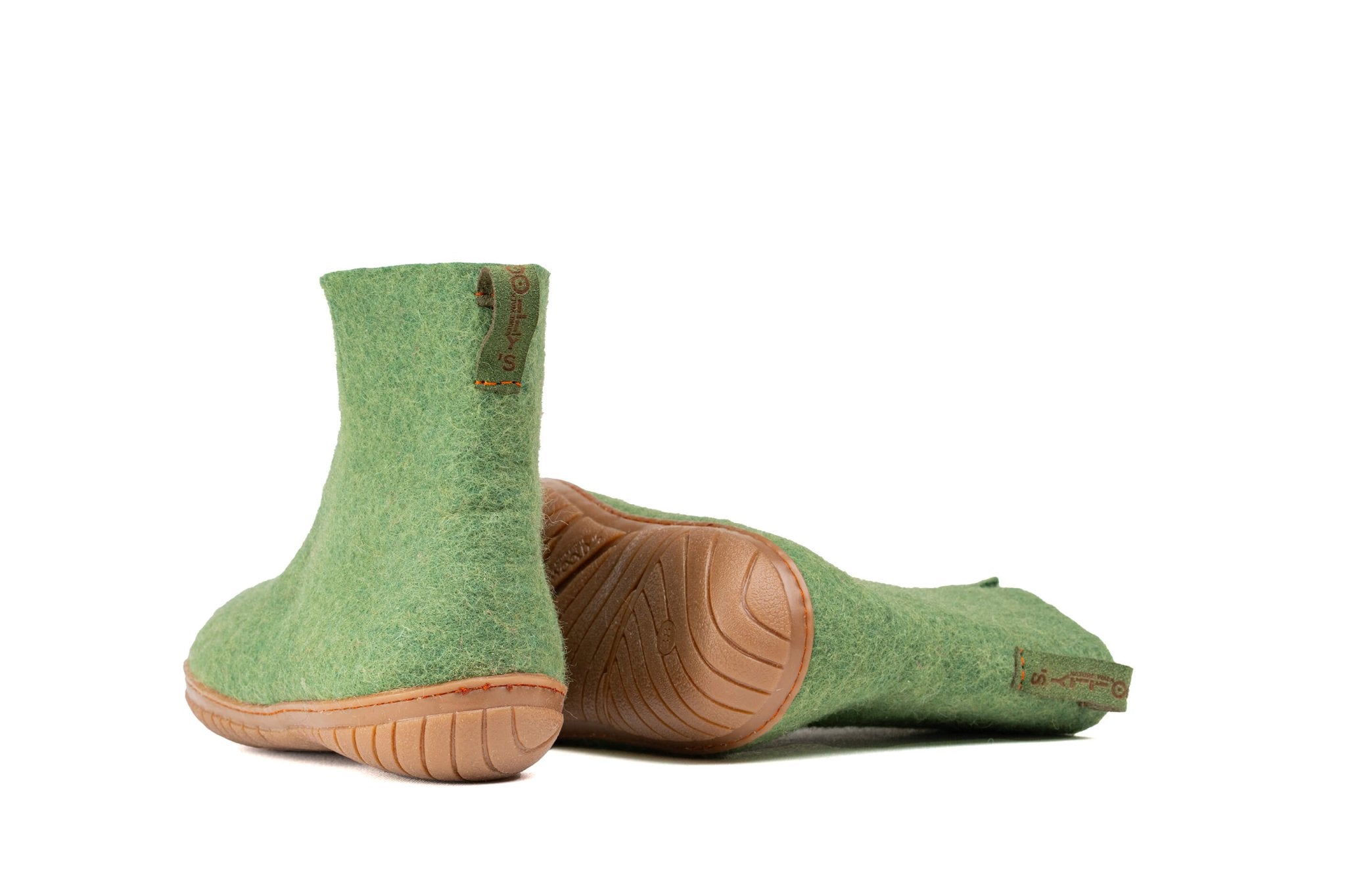 Outdoor Low Boots With Rubber Sole - Green - Woollyes