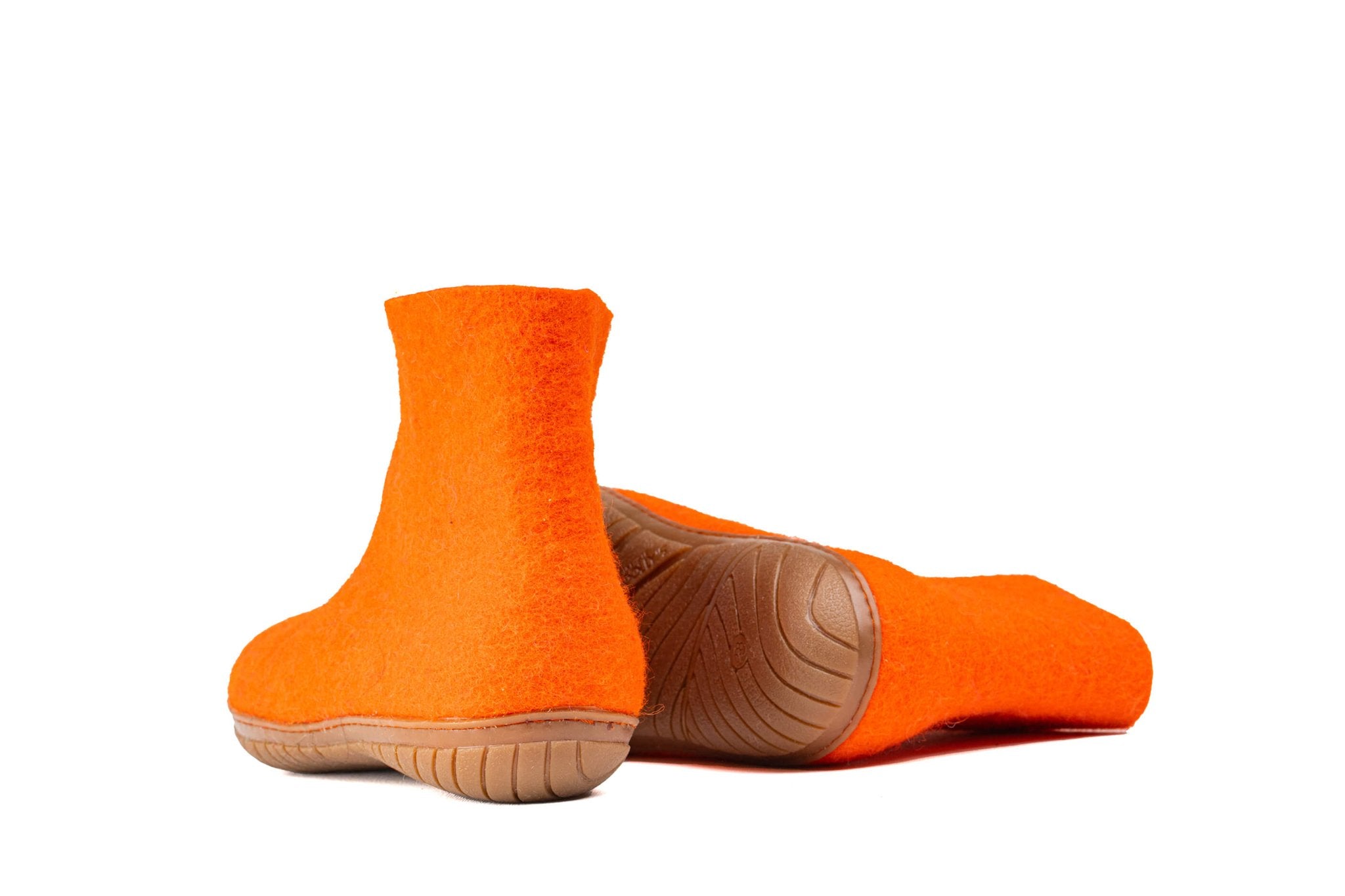 Outdoor Low Boots With Rubber Sole - Orange - Woollyes