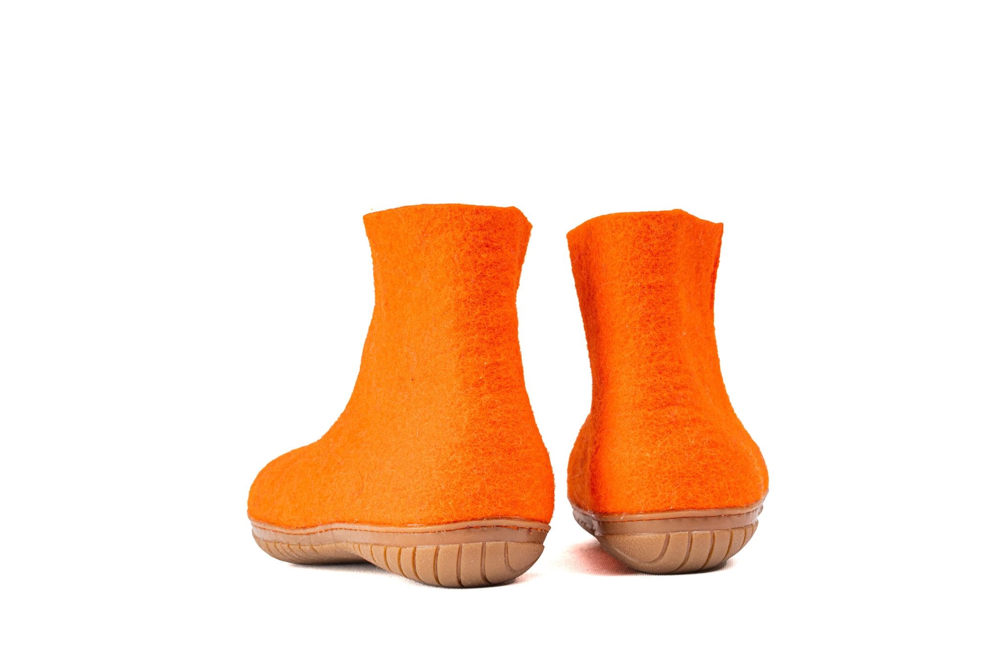 Outdoor Low Boots With Rubber Sole - Orange - Woollyes