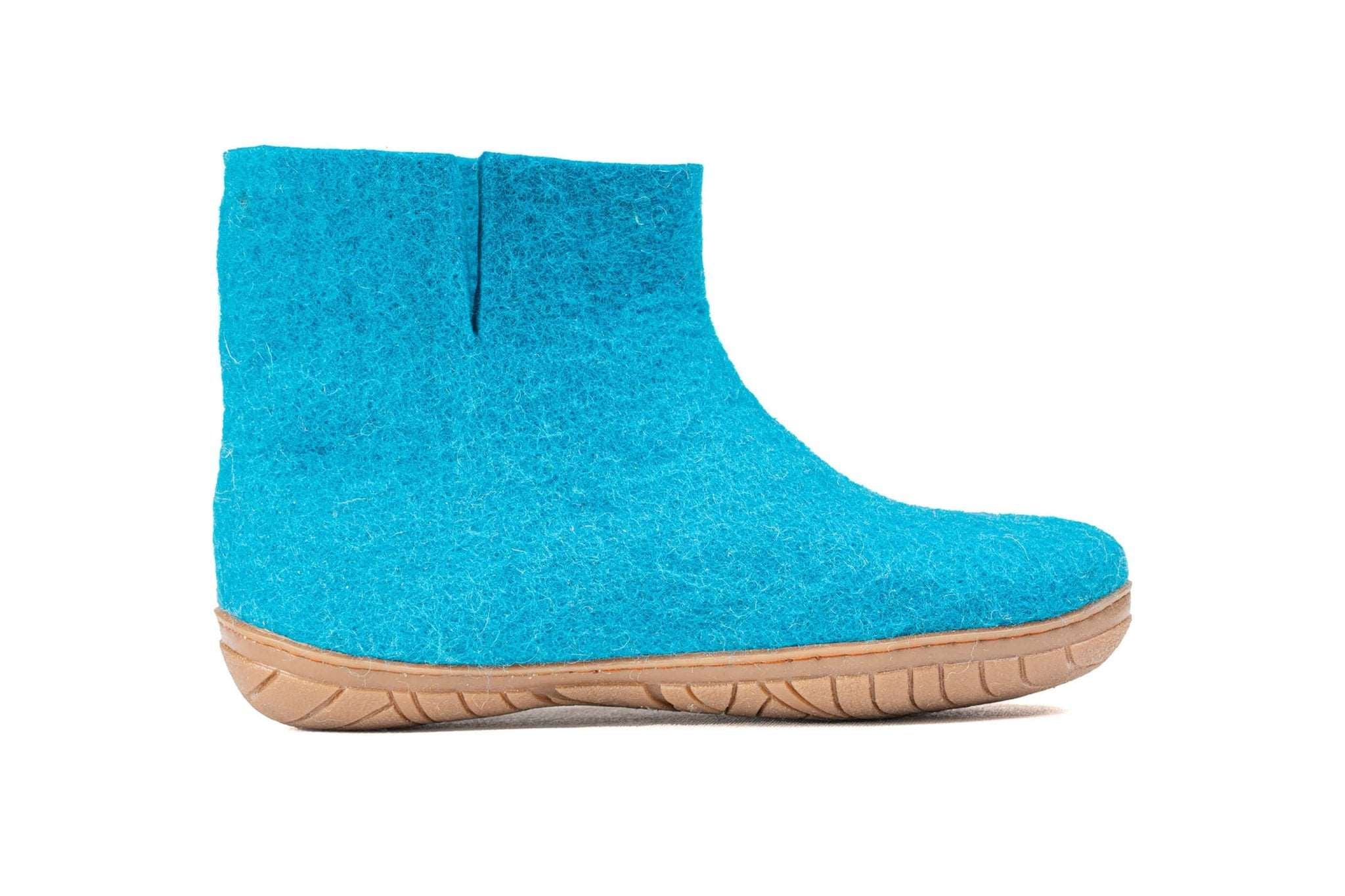 Outdoor Low Boots With Rubber Sole - Turquoise - Woollyes