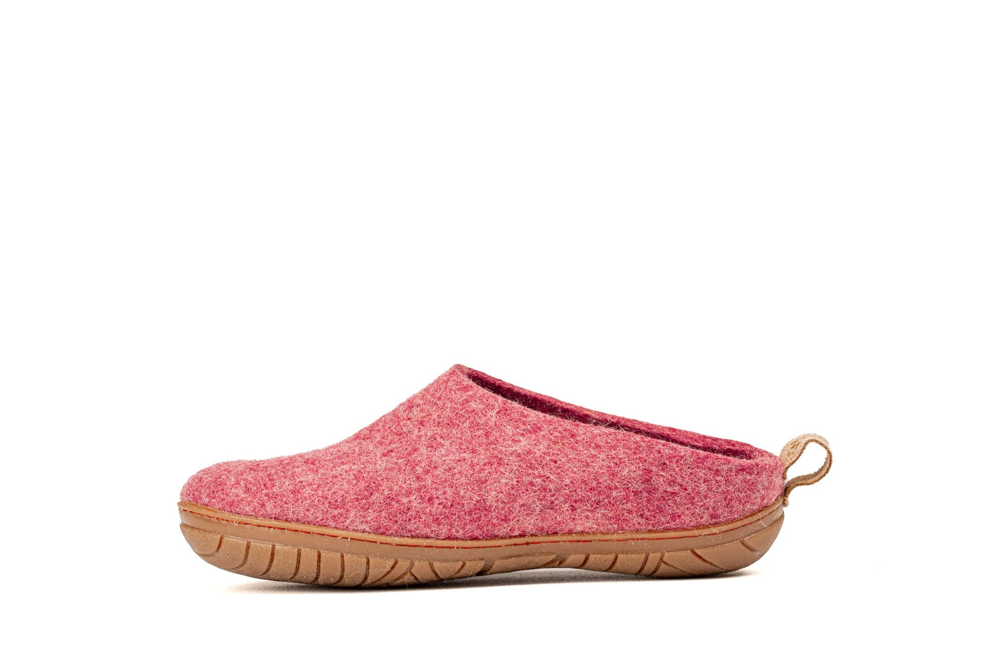 Outdoor Open Heel Slippers With Rubber Sole - Cherry Pink - Woollyes