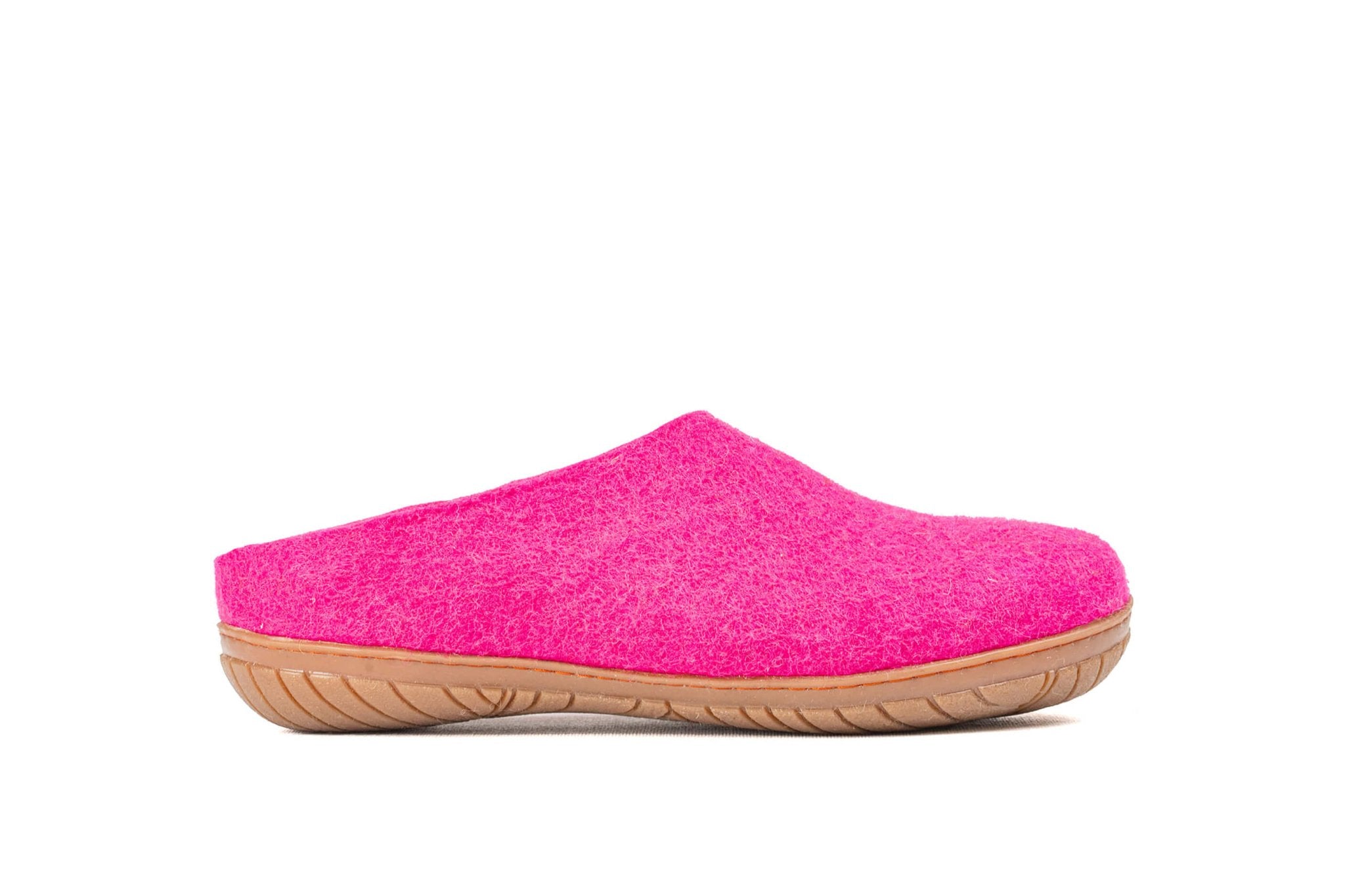 Outdoor Open Heel Slippers With Rubber Sole - Fuchsia - Woollyes