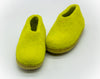 Woollyes  Indoor handmade Shoes in lime green for kids