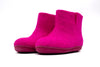 Handmade Kids Indoor Boots With Leather Sole - Fuchsia