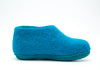 Kinderschoenen voor binnen met leren zool - Turquoise