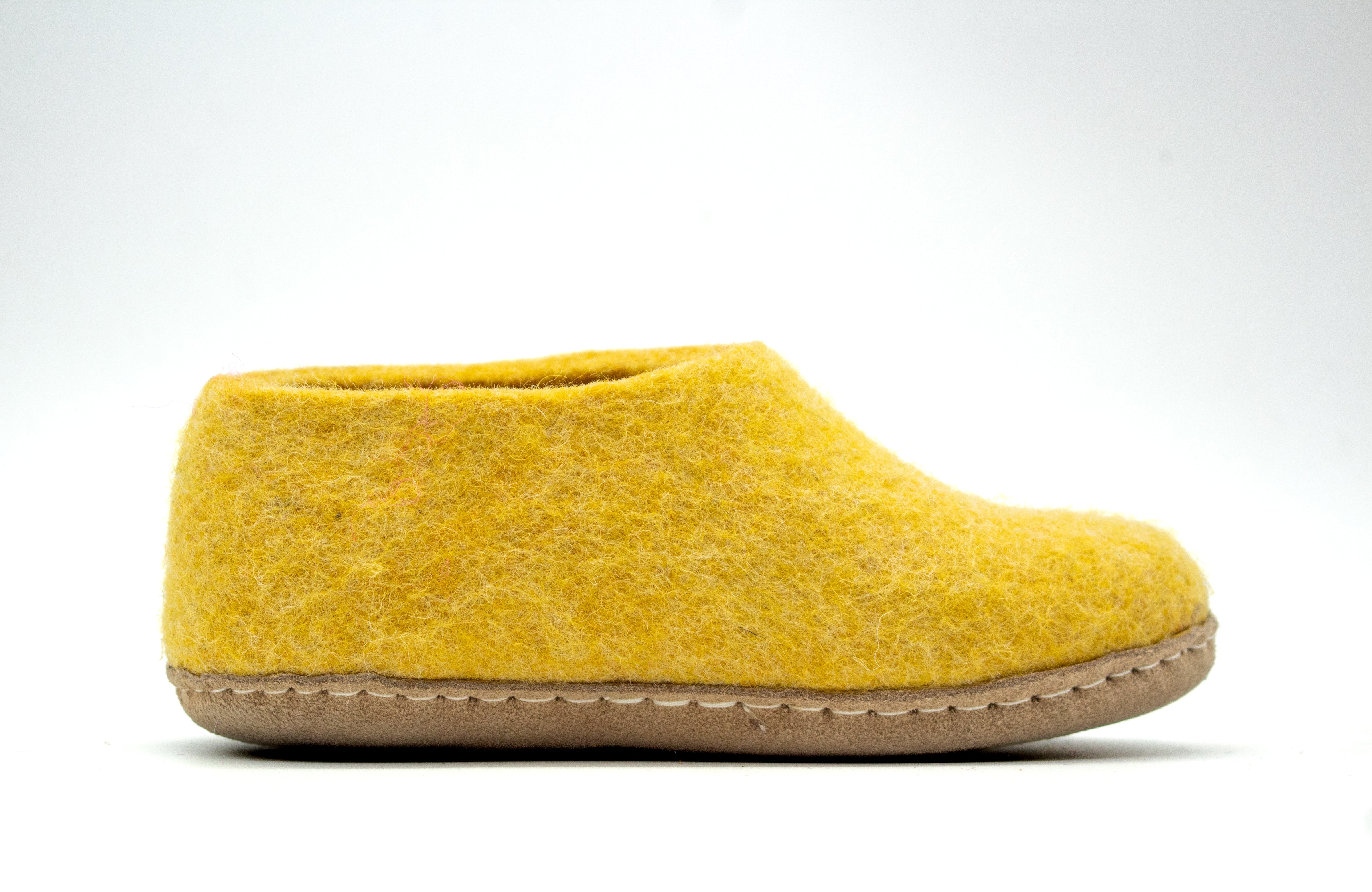 Handmade Indoor Kids Shoes - Mustard Yellow