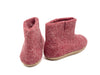 Kids Indoor Boot With Leather Sole - Cherry Pink