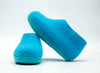 Kids Indoor Shoes With Leather Sole - Turquoise