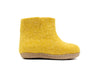 Handmade Kids Indoor Boots with Leather Sole - Mustard Yellow