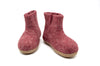 Kids Indoor Boot With Leather Sole - Cherry Pink